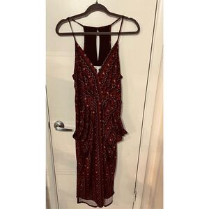 BCBGeneration Brown Floral Maxi Dress Size M